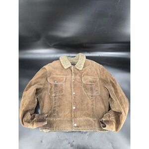 VTG RALPH EDWARDS SPORTWEAR INC SHERPA JACKET MEN'S SIZE LARGE BROWN